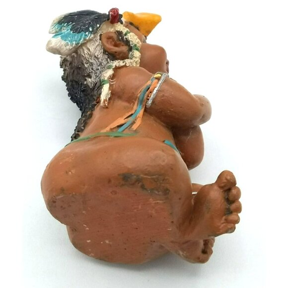 Native American Baby Wearing Eagle Headdress Feather 3.25 Inch Vintage Figurine - Picture 13 of 14